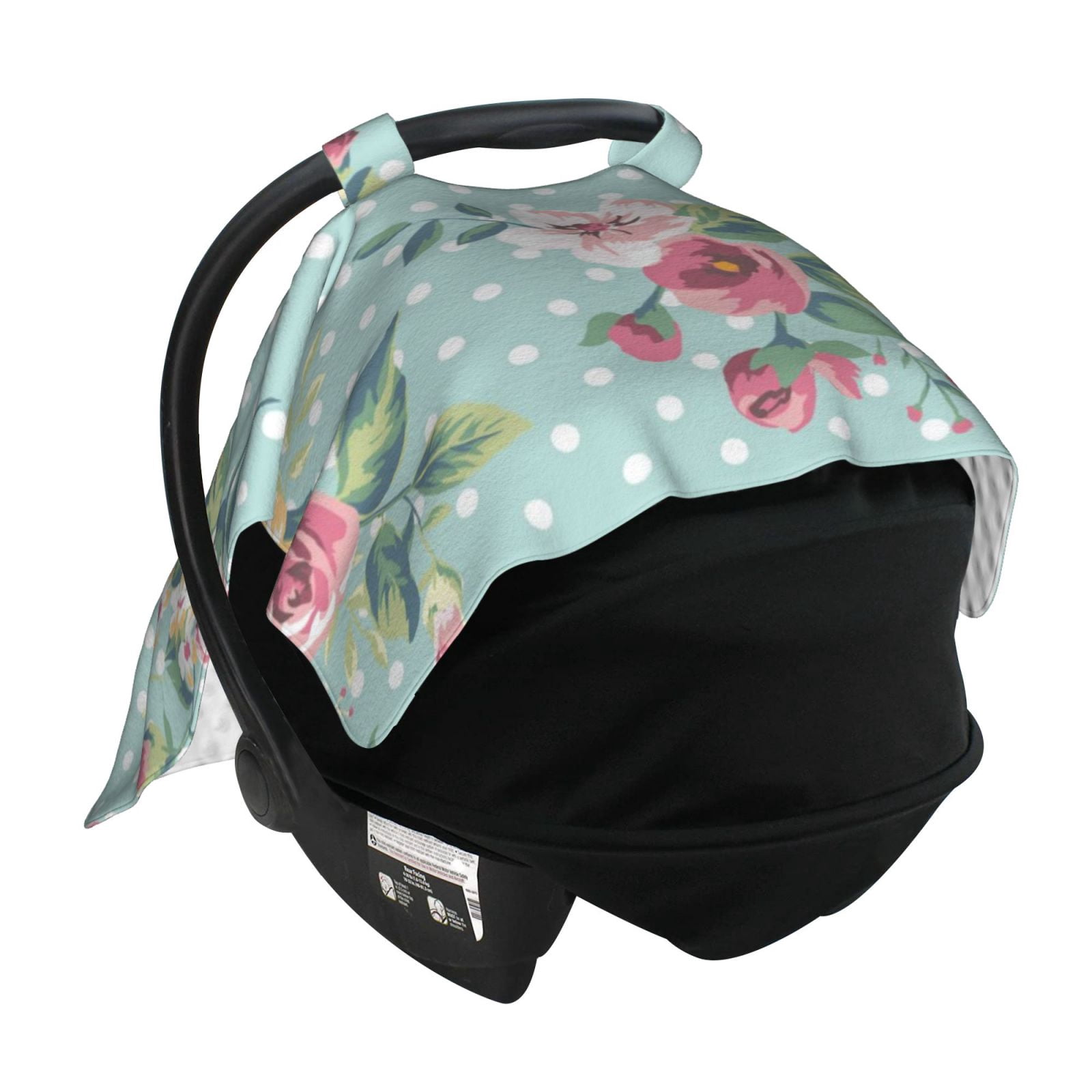 Car Seat Cover Baby - Vintage Floral (2) Breathable Infant Car Seat Cover for Baby Carseat, Lightweight Comfort Baby Essentials Must Haves Newborn Stuff for Girl Boy