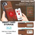 thumbnail image 5 of Allytechgroup Case for iPhone 16e, PU Leather 2 In 1 Wallet Stand Case with Detachable Card Holder Support Wireless Charging Shockproof Magnetic Back Cover for iPhone 16e, Brown, 5 of 11