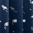 thumbnail image 4 of Silver Foil Dinosaur Printed Blackout Curtains Navy - 63, 4 of 5