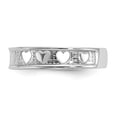 thumbnail image 4 of 14K White Gold Ring Band Toe Polished with Hearts, Size 8, 4 of 5