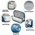 thumbnail image 4 of Standing Pencil Case with Base Large Capacity Stationery Pouch Pen Bag with Zipper for Women Men Abstract Blue and White Butterfly, 4 of 7