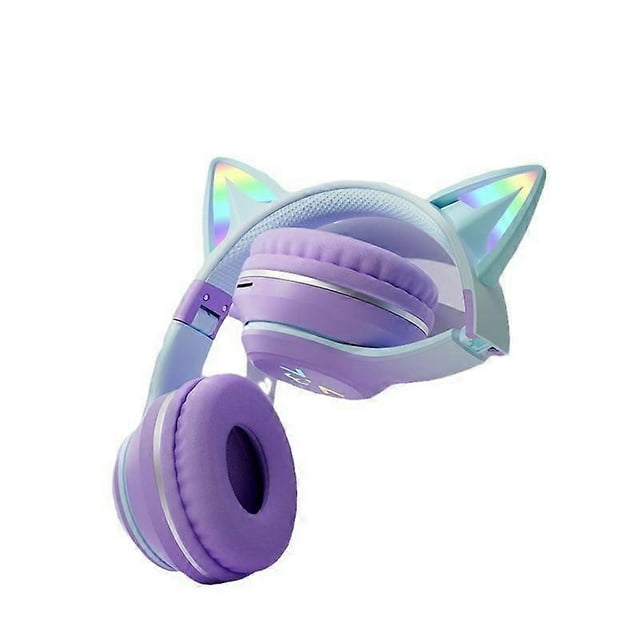 Color Changing Cat Ear Wireless Headphones - Foldable, High-Fidelity Sound with Active Noise Cancellation, Touch Control and Long Battery Life Cat Ear