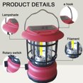 thumbnail image 3 of Solar LED Camping Lantern, Bright Portable Survival Lanterns,Multifunctional retro camp lamp - Large, 3 of 5