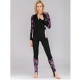 thumbnail image 4 of Traje de neopreno de cuerpo completo de secado rápido para mujer Traje de protección solar Traje de buceo Estampado morado S Cola Traje de neopreno de cuerpo entero, 4 of 8