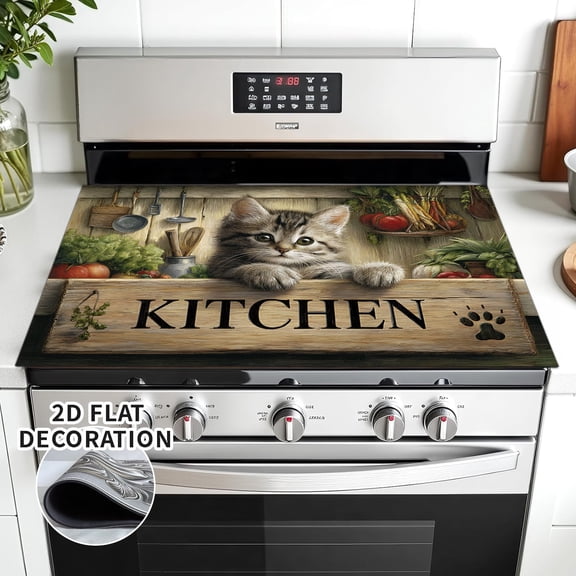 Stove Top Cover for Electric Stove 28×20 Inch Heat Resistant Glass Cooktop Cover Protector Kitchen Flat Stove