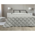 thumbnail image 1 of Sacred Geometry Comforter & Sham Bedding Set, Trellis Art Pattern of Circles Overlapping Internal Flowers, 3 pcs Duvet Set Microfiber Filling Quilt, 5 Sizes, Eggshell and Charcoal Grey, by Ambesonne, 1 of 4