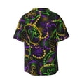 thumbnail image 5 of Uemuo Neon Mardi Gras Pattern Cotton Linen Short Sleeve Shirts,Casual Lightweight Button Down Shirts,Vacation Beach Summer Tops-X-Large, 5 of 7