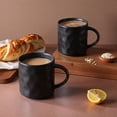 thumbnail image 7 of Onader 14OZ Coffee Mugs Set of 4, Stoneware Tea Cup Set with Handle, Premium Glaze Cups for Latte/Cocoa/Cappuccino, Dishwasher & Microwave Safe - Matte Black, 7 of 7