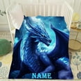 thumbnail image 3 of Dragon Blanket Blue Dragon Blanket Gift for Woman Man Girls Boys Dragon Gift for Dragon Lovers Soft Flannel Blue Dragon Blanket for Living Room Sofa Couch Decor 60"x80"for Adult, 3 of 5