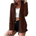 thumbnail image 1 of Women Casual Slim Sleeve Long Solid Color Buttons Open Stitch Coat Outwear Top, 1 of 6