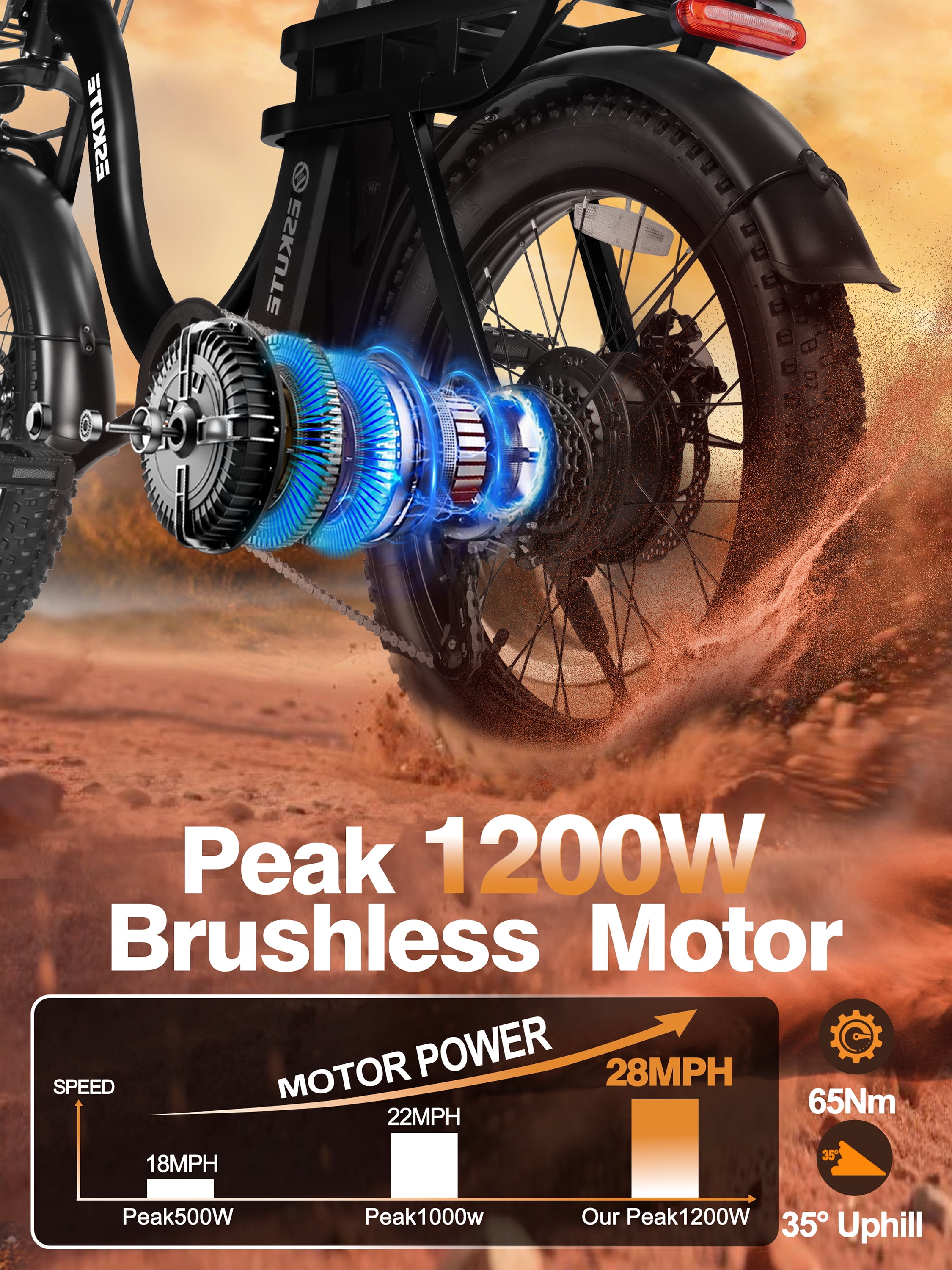 Adult Electric Bike – 1200W Peak Motor, 28 MPH, Foldable 20×3" Fat Tire, 48V 10.4Ah Battery Up to 55 Miles, 7-Speed Step-Through Cargo E-Bike with NFC Unlock, Black with Front Basket