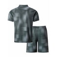 thumbnail image 6 of Bpmpbo Men's Short Sets Outfits 2 Piece Summer Short Sleeve Polo Shirt and Shorts Set Casual Sport Suit，Man Gradation Short Sleeve Shorts Two-piece Movemet Fallow Set, 6 of 9
