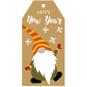 NewWestHanging Label Durable Copper Plate Sticker Christmas Holiday Decoration Kraft Paper Tag Tag Christmas Tree Card Vintage Kraft Paper-H