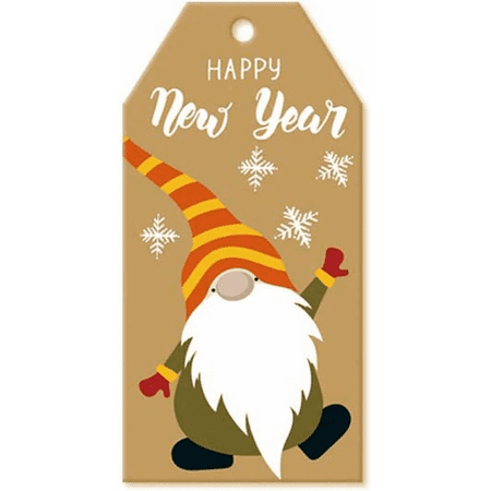 NewWestHanging Label Durable Copper Plate Sticker Christmas Holiday Decoration Kraft Paper Tag Tag Christmas Tree Card Vintage Kraft Paper-H