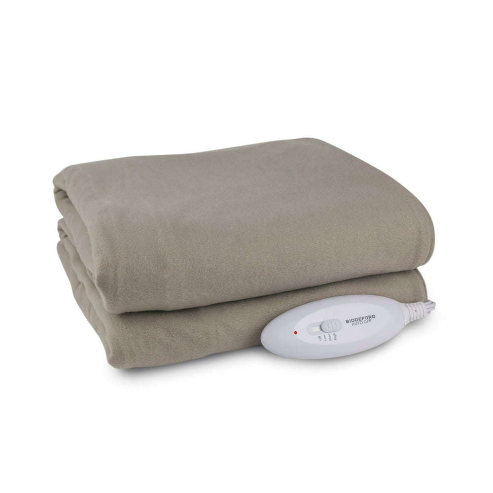 Biddeford Blankets Comfort Knit Fleece Heated Electric Throw Blanket