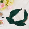 thumbnail image 6 of Unique Bargains Bunny Ears Wide Bow Headbands Fashion Hair Hoop Deep Green with Bow Knotted for Girl Women, 6 of 7