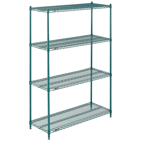 Global Industrial 18487G 48 x 18 x 74 in. Nexel Poly-Z-Brite Wire Shelving, Green