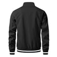 thumbnail image 4 of Men's Loose Casual Bomber Jacket, Full Zip Long Sleeve Coat with Ribbed Cuffs & Zipper Pocket for Spring Fall Street Cycling Travel Daily Work, 4 of 6
