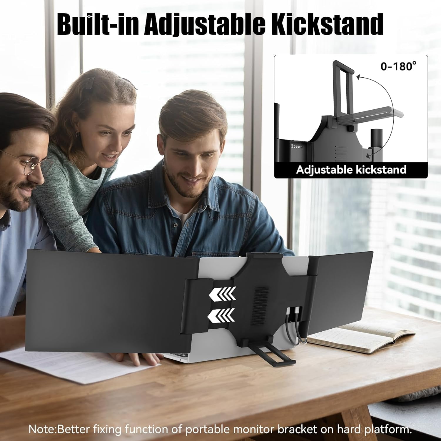AEEZO 14Inch 1080P IPS Laptop Screen Extender | 280° Rotatable Portable Monitor, Plug & Play, Fits 13-17.3" Laptops, Compatible with Windows/Mac/Android/Chrome(Type-C/USB Interfaces, Requires DP)