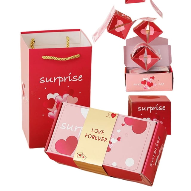 SGACAI Caja Sorpresa de Salto Roja, Caja Sorpresa de Cumpleaños de San Valentín, Sobre Rojo, Regalos de Salto.