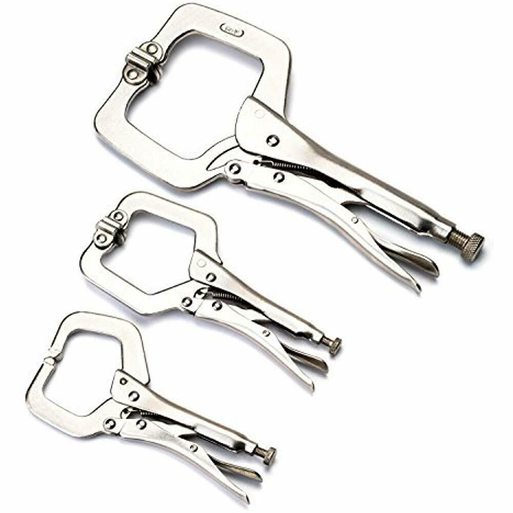 Heavy Duty Locking CClamp Set 11 Inch And 6 3Piece Carbon Steel