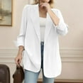 thumbnail image 1 of Vedolay Tops for Women Women's Lapel Neck Long Sleeve Blazer Button Front Fashion Jacket,White S, 1 of 5