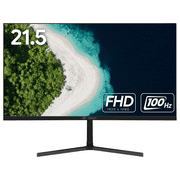 CRUA 22 inch FHD 1080P Computer Monitor - 100Hz VA Panel with 3-Side Frameless Design, Eye-Care Technology & VESA Mount, HDMI/VGA Ports (Black)
