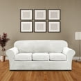thumbnail image 5 of Velvet Plush Sofa Covers, Armchair Loveseat Couch Slipcover with Separate Cushion Cover (White, For Armchair ), 5 of 11