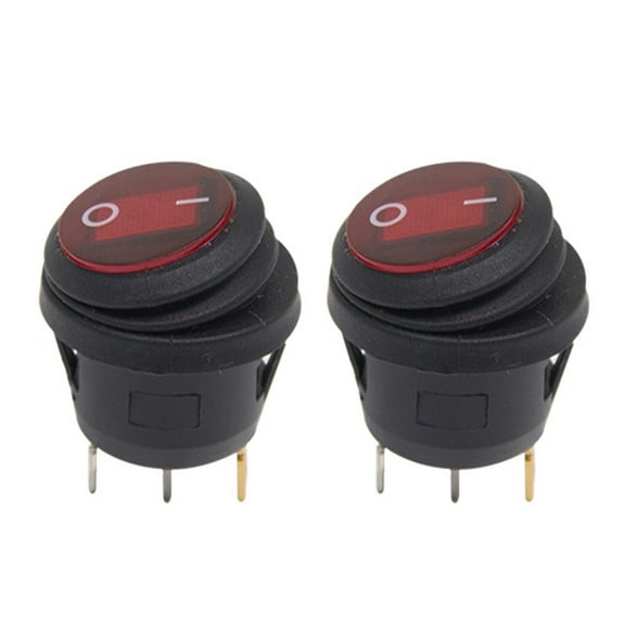 2pcs LED 12V 20A Car Boat ON/OFF Round Waterproof Rocker Toggle Switch Car Button Lights Switch Automobile Accessories