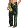 thumbnail image 2 of Balery MoonNight Sky Crow print Men's Pajama Pants,Ultra Lightweight Pjs,Lounge Pant-X-Large, 2 of 9