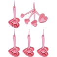 thumbnail image 2 of 20PCS Pink Heart Shape Plastic Measuring Spoons ,Total 5 Sets ，Each Set Include 4 Pieces Spoons (5), 2 of 3