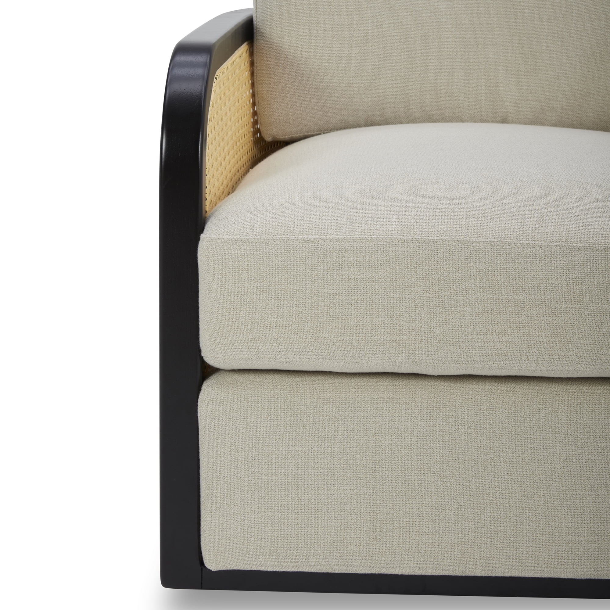 Better Homes & Gardens Springwood Cane Swivel Accent Chair, Charcoal