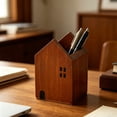 thumbnail image 4 of House Shaped Wooden Pen Container Cute Desk Organizer For Pens Pencils And Office Supplies, 4 of 6