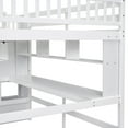 thumbnail image 5 of Noble House Full Size Loft Bed with Built-in Desk, Bookshelves and Storage Staircase, Pine Wood Frame, White, 5 of 15