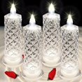 thumbnail image 1 of Velas LED Deogos sin llama con sombra de rosas, paquete de 4, 1 of 7