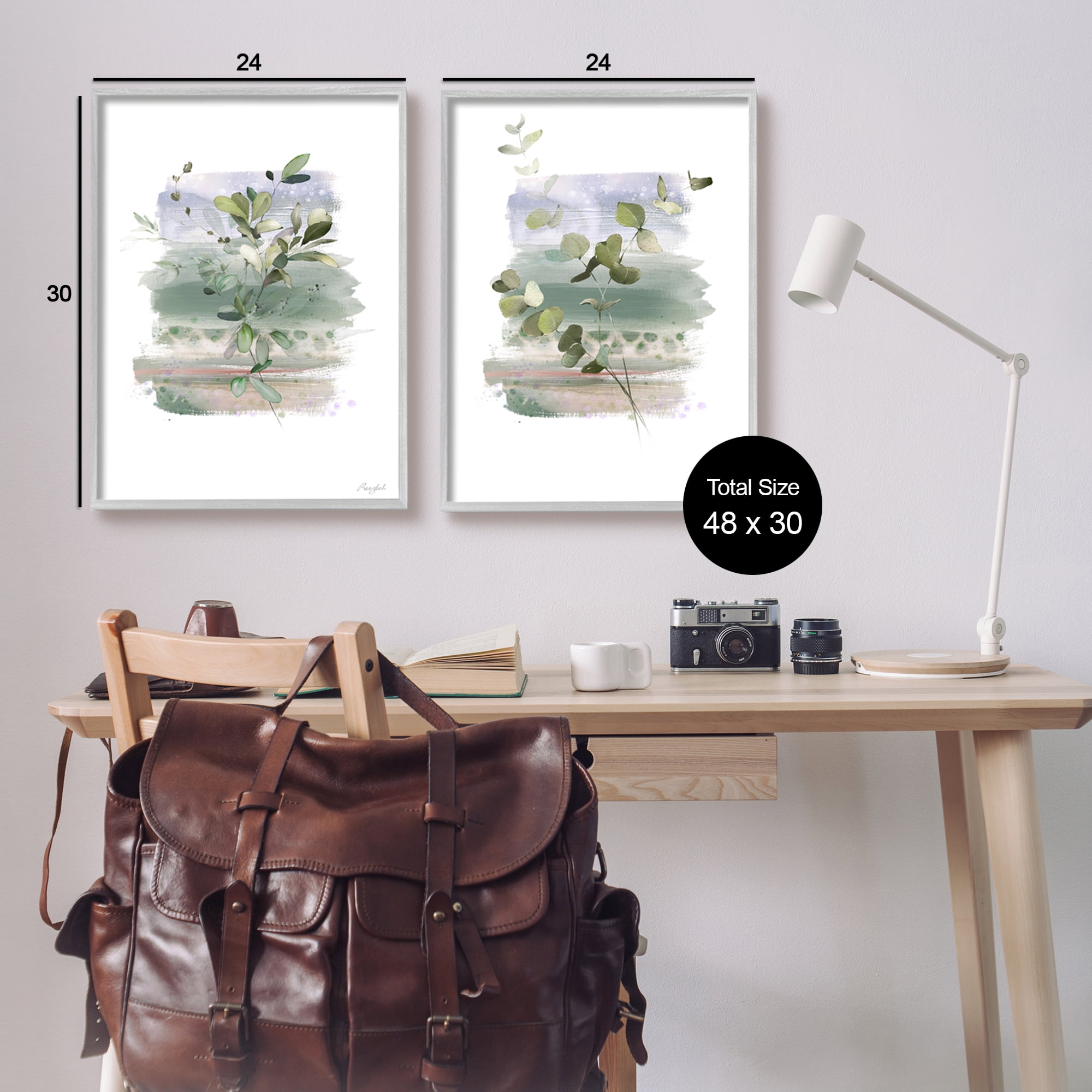 Stupell Industries Modern Botanical Sprigs Botanical & Floral Painting Gray Framed Art Print Wall Art, 24 x 30
