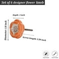 thumbnail image 3 of Set Of 6 Azalea Orange Ceramic Flower Shape Cabinet Knobs, 3 of 5