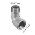 thumbnail image 2 of Unique Bargains Raccord de Tuyau à Coude Fileté 3/4 NPT Mâle vers Femelle en Acier Inoxydable 304, 2 of 5