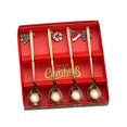 thumbnail image 2 of 4 Piezas Cucharas de Comedor Temáticas de Navidad Vajilla con Colgantes de Navidad Caja de Regalo Cucharillas para Fiesta de Inauguración de Navidad rosa Baoblaze cuchara de cena, 2 of 8