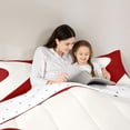thumbnail image 4 of Homewish Wavy Stripes Twin Comforter Sets,Abstract Artwork Bedding Set,Red,Reversible,2pcs,1 Comforter and 1 Pillowcase, 4 of 7