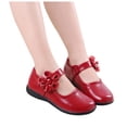 thumbnail image 4 of Krdevn Girls' Leather Mary Jane Shoes, 3D Flower Decor Adjustable Strap Soft Sole Non- Princess School Dance Dress Shoes for Kids,Sizes 6.5-7 Years, 4 of 5