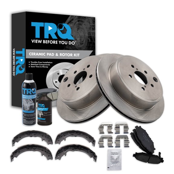 TRQ Rear Brake Pad & Rotor Kit BKA35056 Fits Select 2013-2014 Subaru Legacy