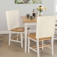 thumbnail image 5 of Cream Chair Back Covers, Farmhouse Solid Color Minimalist Modern Removable Chair Covers for Dining Chairs Set of 4, Washable Chairs Slipcovers Back Seat Protector for Wedding Party 19"x20", 5 of 9