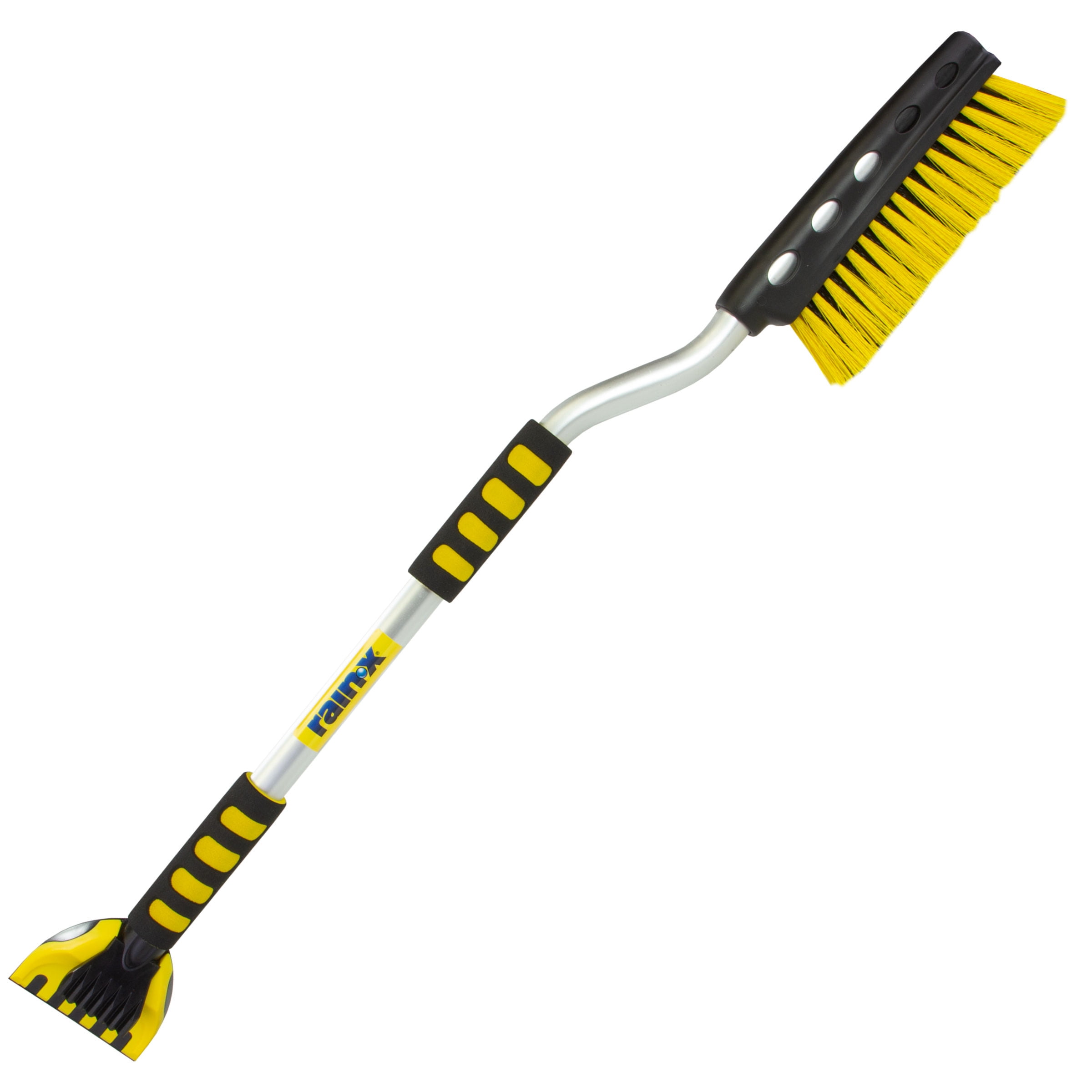 RainX 35" Snow Brush Ice Scraper with Curved Handle, Black, Yellow and