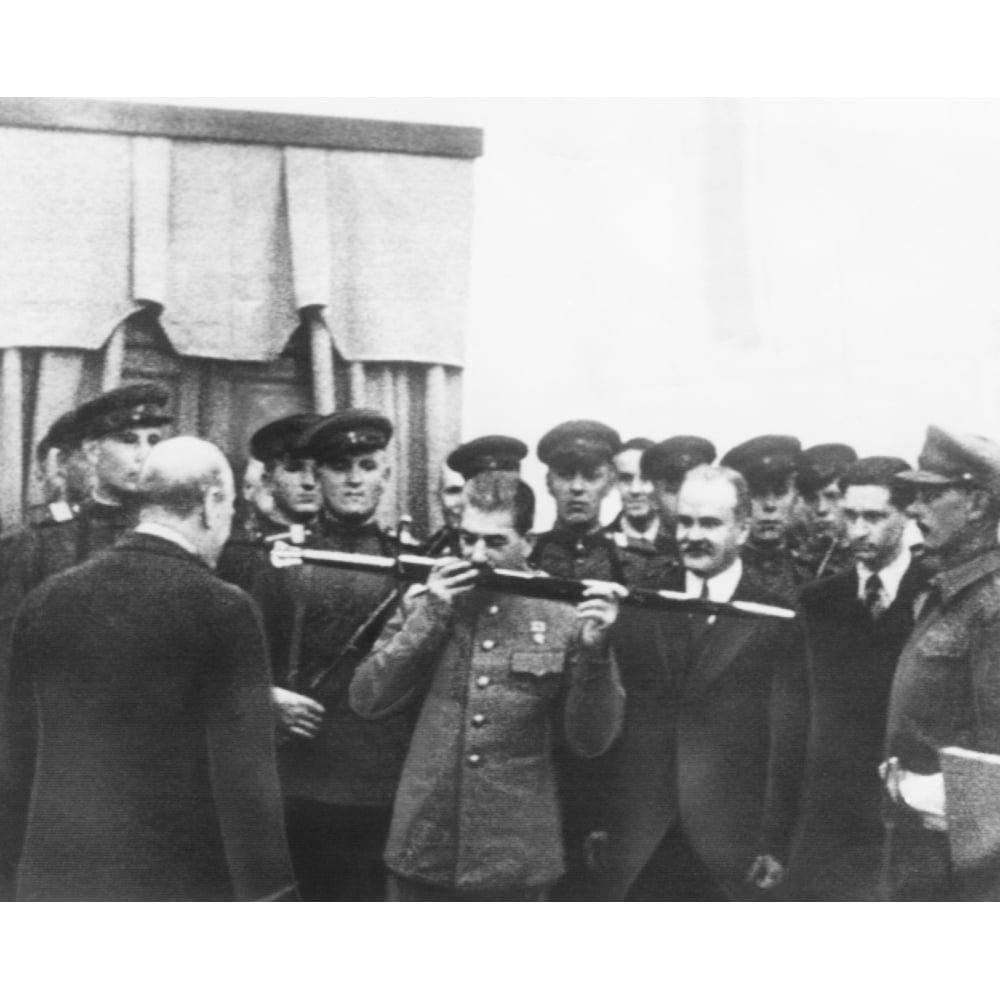 Josef Stalin Kisses Sword Given By British In Honor Of The Citizens Of Stalingrad. Dec. 7 History