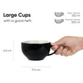 thumbnail image 4 of Large Ceramic Coffee Cup Set Of 2 - Black, 350ml Each | Cappuccino Cup With Glossy Finish | Large Ceramic Coffee Cup | Premium Stoneware Coffee Cup | Microwave Safe - XL Cuppa, 4 of 5