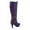 Purple, variant on Win-45 Women's Fashion Knee High Round Toe Slouched High Heel Platform Boots ( Red, 11 )