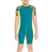 DIVE SAIL Kid Swimsuit Boy Shorty Wetsuit Children Swimwear UV Protection Wetsuits Snorkel Wet Suit for Swimming Diving Surfing Blue L