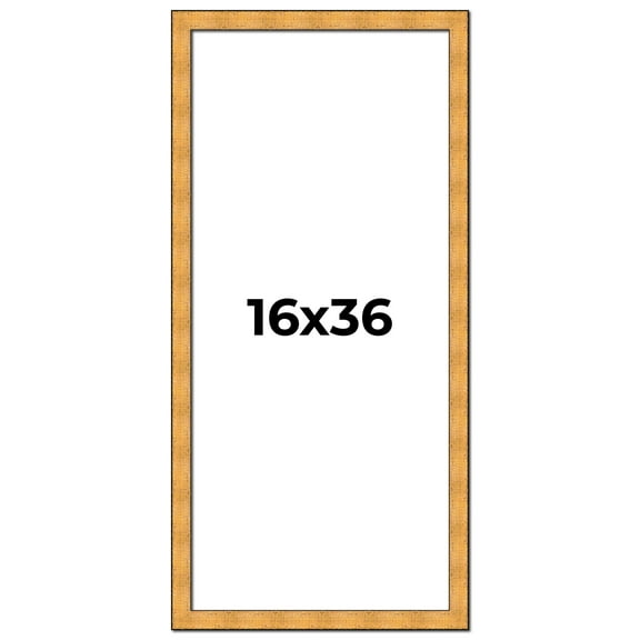16x36 Frame Gold Rustic Solid Wood Picture Frame | 1.25 Inch Wide Moulding | Rustique Gold