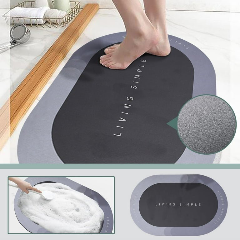 Absorbent Floor Mat Bathroom Door Carpet Bathroom Non-slip Mat Entry Door  Foot Mat (gray)